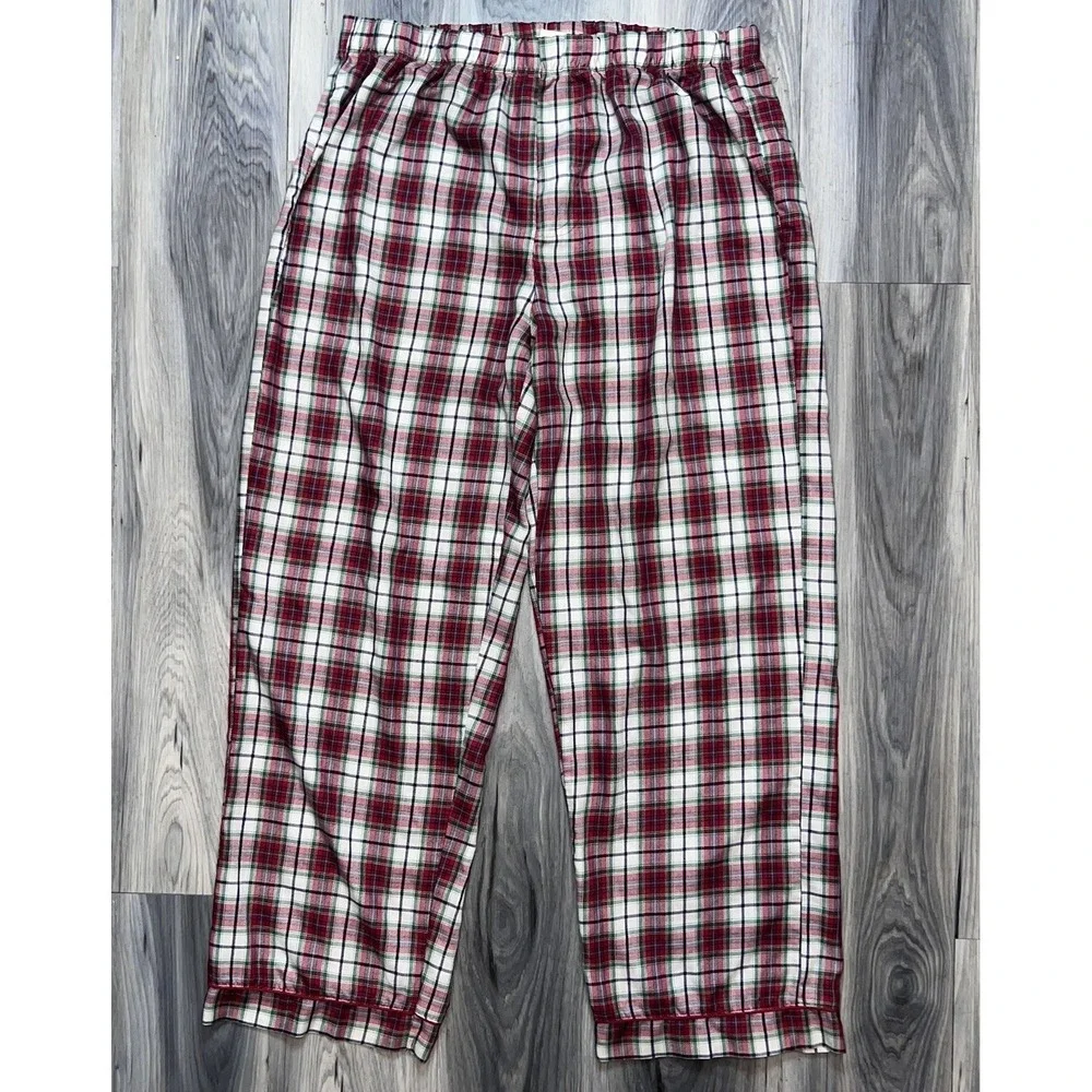 Disney Store Mickey Mouse Pajama Set Mens XL Red Plaid Light Flannel Christmas - Picture 14 of 16